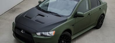 carbon fiber hood wrap and matte green wrap