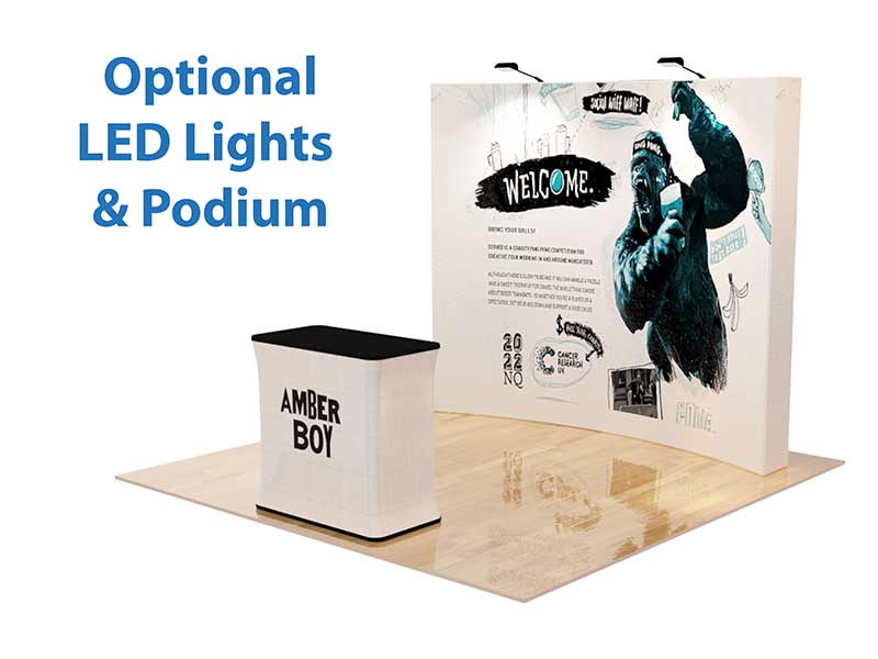 Tension fabric velcro popup tradeshow display