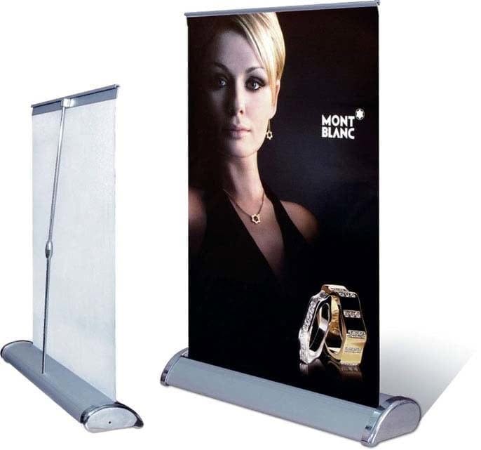 Standard Small Mini Table Top Retractable Single Sided Banner Stand