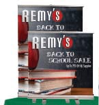 Large table top retractable single sided banner stand
