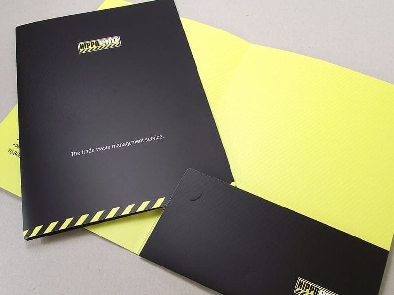 Full color pocket folders 9x12" 14 pt.