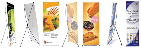 x type banner stands